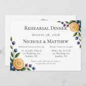 Invitation Dîner de répétition Mariage d'agrumes méditerranée (Devant / Derrière)