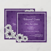 Invitation Dîner de répétition Mariage Dahlia Floral Purple (Devant / Derrière)