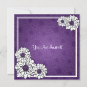Invitation Dîner de répétition Mariage Dahlia Floral Purple (Dos)