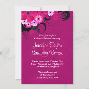 Invitation Dîner de répétition Mariage Dark Fuchsia 5x7 Invit
