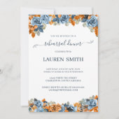 Invitation Dîner de répétition Mariage de automne Blue Rust T (Devant)