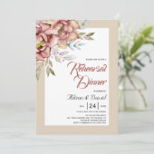 Invitation Dîner de répétition mariage de automne de fleurs d (Debout devant)
