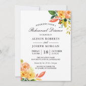 Invitation Dîner de répétition Mariage de automne de la pêche (Devant)