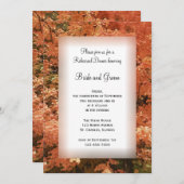 Invitation Dîner de répétition Mariage de automne Feuille ora (Devant / Derrière)