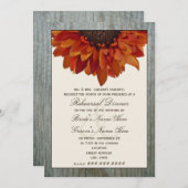 Invitation Dîner de répétition Mariage de automne - tournesol (Devant / Derrière)