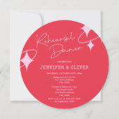 Invitation Dîner de répétition Mariage de bal Disco Rose Oran (Devant)
