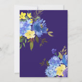 Invitation Dîner de répétition Mariage de bouquet jaune et bl (Dos)