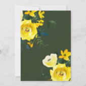 Invitation Dîner de répétition Mariage de bouquet jaune vibre (Dos)