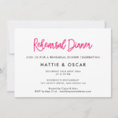 Invitation Dîner de répétition mariage de calligraphie modern (Devant)