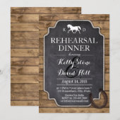 Invitation Dîner de répétition Mariage de cheval Rustique Hor (Devant / Derrière)