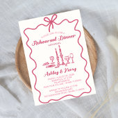 Invitation Dîner de répétition Mariage de dessin à main