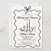 Invitation Dîner de répétition Mariage de dessin à main (Devant)