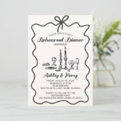 Invitation Dîner de répétition Mariage de dessin à main (Debout devant)
