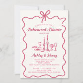 Invitation Dîner de répétition Mariage de dessin à main (Devant)