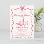 Invitation Dîner de répétition Mariage de dessin à main (Debout devant)
