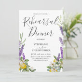 Invitation Dîner de répétition Mariage de feuillage citron et (Debout devant)