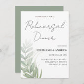 Invitation Dîner de répétition Mariage de feuillage vert (Devant / Derrière)