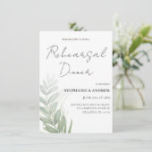 Invitation Dîner de répétition Mariage de feuillage vert (Debout devant)