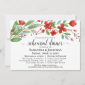 Invitation Dîner de répétition Mariage de fleurs d'aquarelle (Devant)
