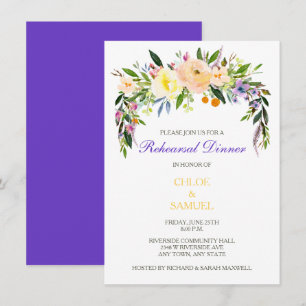 Invitation Dîner de répétition Mariage de fleurs sauvages Inv