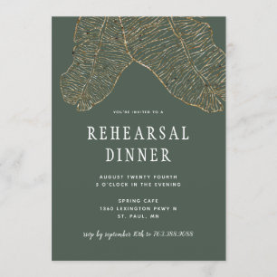Invitation Dîner de répétition Mariage de la botanique d'or t