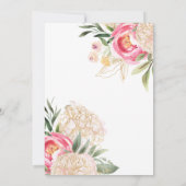 Invitation Dîner de répétition Mariage de la fleur d'or de Pe (Dos)