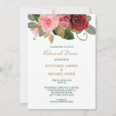 Invitation Dîner de répétition Mariage de la frontière rouge  (Devant)