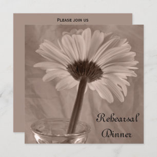 Invitation Dîner de répétition Mariage de la marguerite rose