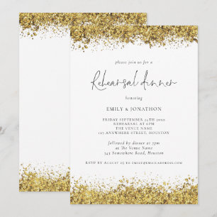 Invitation Dîner de répétition Mariage de la Parties scintill