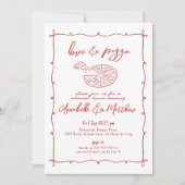 Invitation Dîner de répétition Mariage de la pizza d'amour ro (Devant)