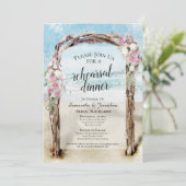 Invitation Dîner de répétition Mariage de la plage Watercolor (Debout devant)