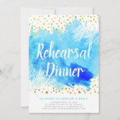 Invitation Dîner de répétition mariage de l'aquarelle et de l (Devant)