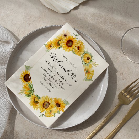 Invitation Dîner de répétition Mariage de l'automne du tourne