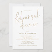 Invitation Dîner de répétition Mariage de l'écriture moderne  (Devant)