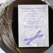 Invitation Dîner de répétition Mariage de libellules violette