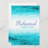 Invitation Dîner de répétition mariage de mer peint moderne i (Devant / Derrière)