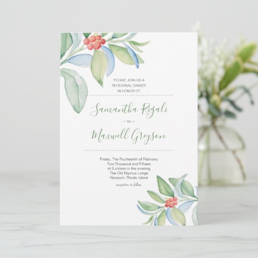 Invitation Dîner de répétition Mariage de Noël (Debout devant)