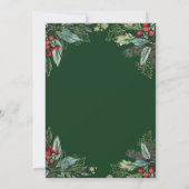 Invitation Dîner de répétition Mariage de Noël Holly Berries (Dos)