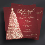 Invitation Dîner de répétition Mariage de Noël Or Rouge<br><div class="desc">Produits correspondants disponibles ! Design élégant de Noël / mariage de vacances "Dîner de répétition" avec motif or d'arbre de Noël scintillant, noms personnalisés, détails et texte de date. Impressionnez votre famille et vos amis avec ce design élégant et moderne. Entièrement personnalisable ! Facile à utiliser et facile à personnaliser....</div>