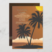 Invitation Dîner de répétition Mariage de nuit tropical (Devant / Derrière)