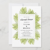 Invitation Dîner de répétition mariage de palmier tropical (Devant)