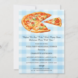 Invitation Dîner de répétition Mariage de pizza rustique