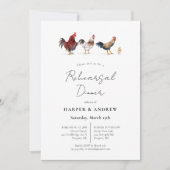 Invitation Dîner de répétition Mariage de poulet Barnyard (Devant)