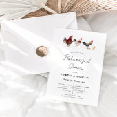 Invitation Dîner de répétition Mariage de poulet Barnyard