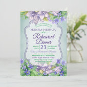 Invitation Dîner de répétition Mariage de printemps Violets d (Debout devant)