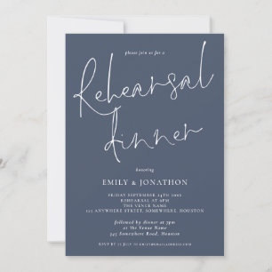 Invitation Dîner de répétition Mariage de script moderne Dust