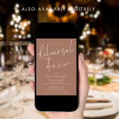 Invitation Dîner de répétition Mariage de script moderne Soft