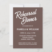 Invitation Dîner de répétition Mariage de style simple (Devant)
