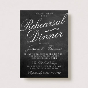 Invitation Dîner de répétition Mariage de tableau noir