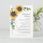 Invitation Dîner de répétition Mariage de tournesol d'aquarel (Debout devant)